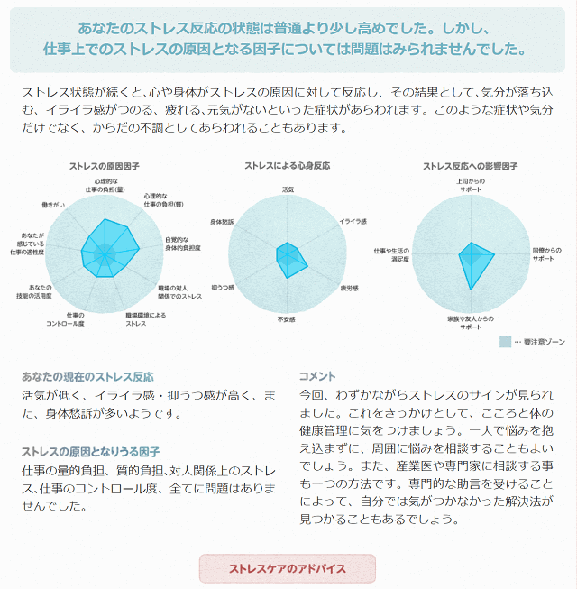 セルフチェックの結果