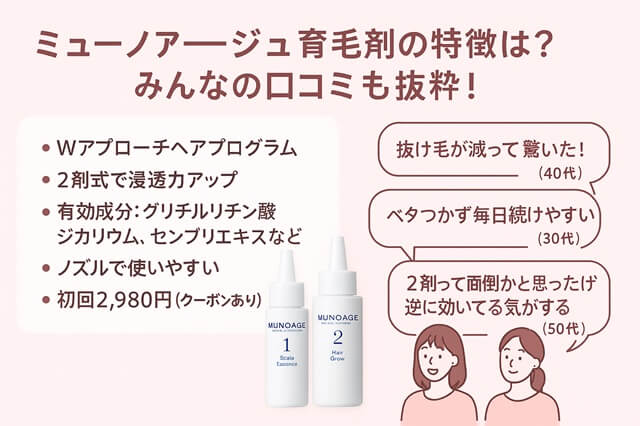 悪い口コミは真実？ミューノアージュ育毛剤は効果なしか徹底調査
