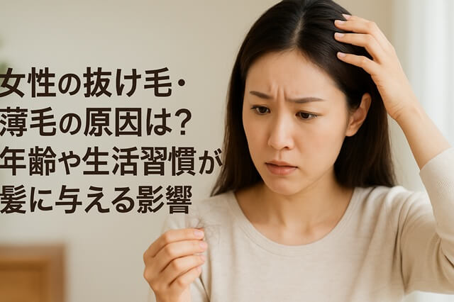女性の抜け毛・薄毛の原因は？年齢や生活習慣が髪に与える影響