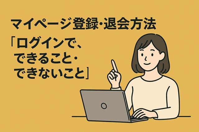 マイページ登録・退会方法【ログインで、できること・できないこと】