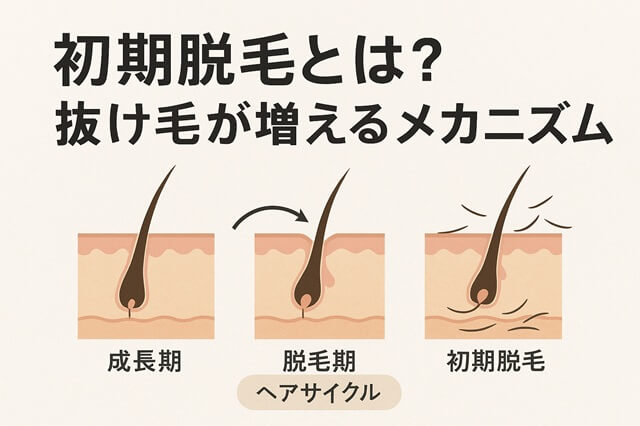 初期脱毛とは？抜け毛が増えるメカニズム