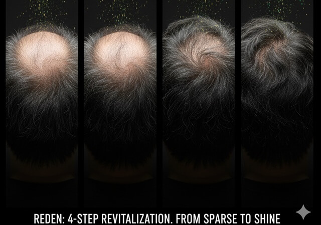 ヘアサイクルが乱れ薄毛になっていくイメージ画像