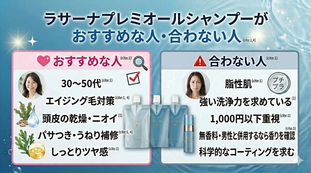ラサーナプレミオールシャンプーがおすすめな人・合わない人