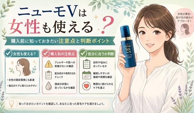 ニューモVは女性も使える？購入前に知っておきたい注意点と判断ポイント