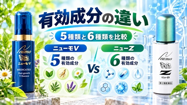 ニューモVとニューZの有効成分の違い